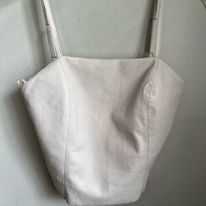 AS by DF Leather Cami Tank Top Spaghetti Strap Tube Top Recycled Leather Size XS